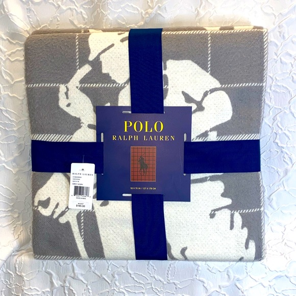 Ralph Lauren Bedding Ralph Lauren Throw Blanket 5x70 Brand New Grey